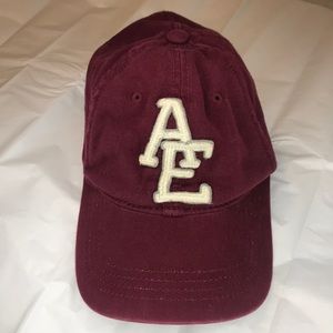 American Eagle Maroon S/M fitted hat. AE in front.